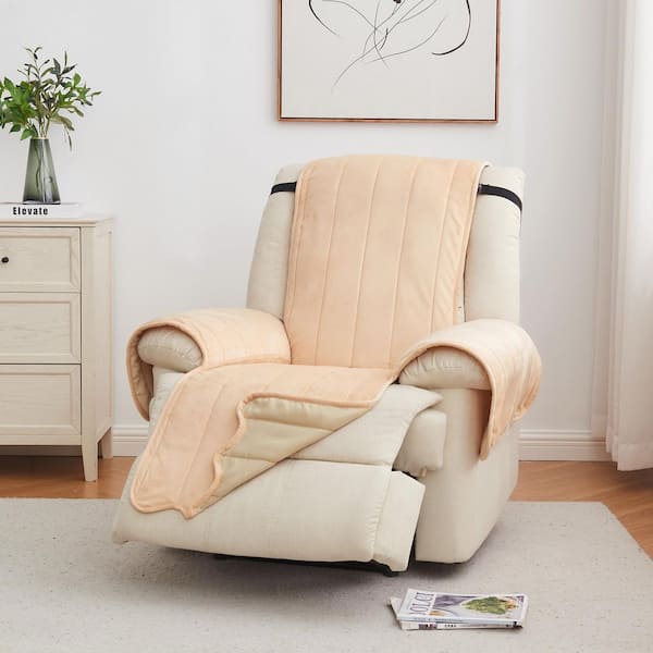Peach Ultra-Soft Velvet Recliner Furniture Protector