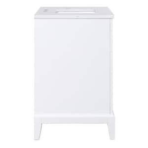 Shaelyn 31 in. W x 22 in. D x 34.78 in. H Freestanding Bath Vanity (L) in White with Cala White Engineered Stone Top