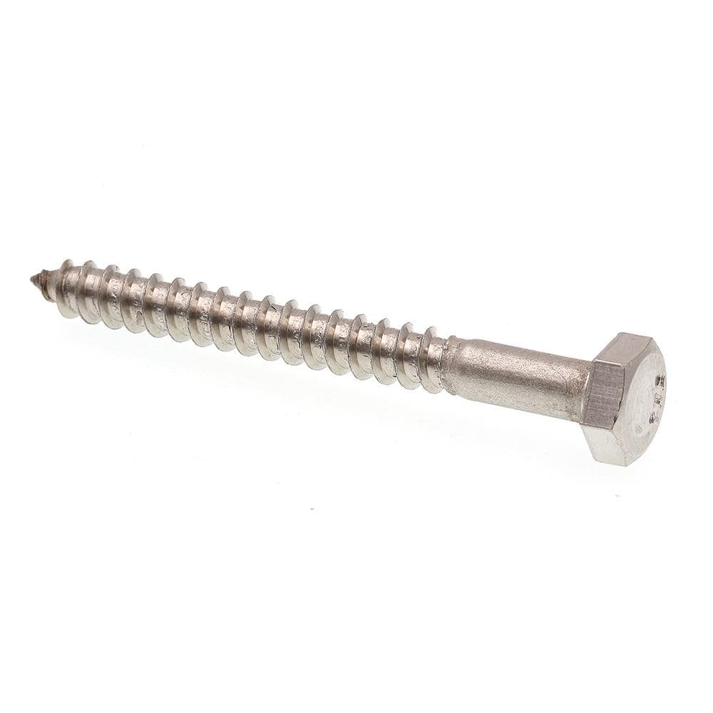 1/4" Stainless Steel Hex Head Wood Screws, 25-Pack