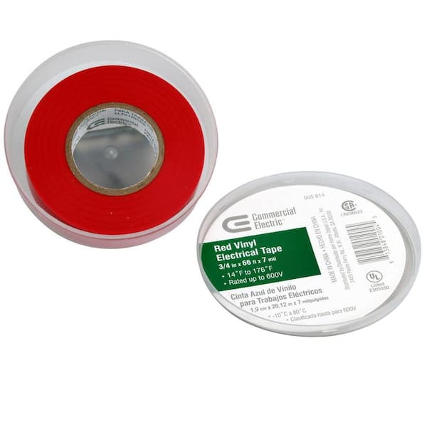 Commercial Electric 3/4 in. x 66 ft. Vinyl elect Tape - Red