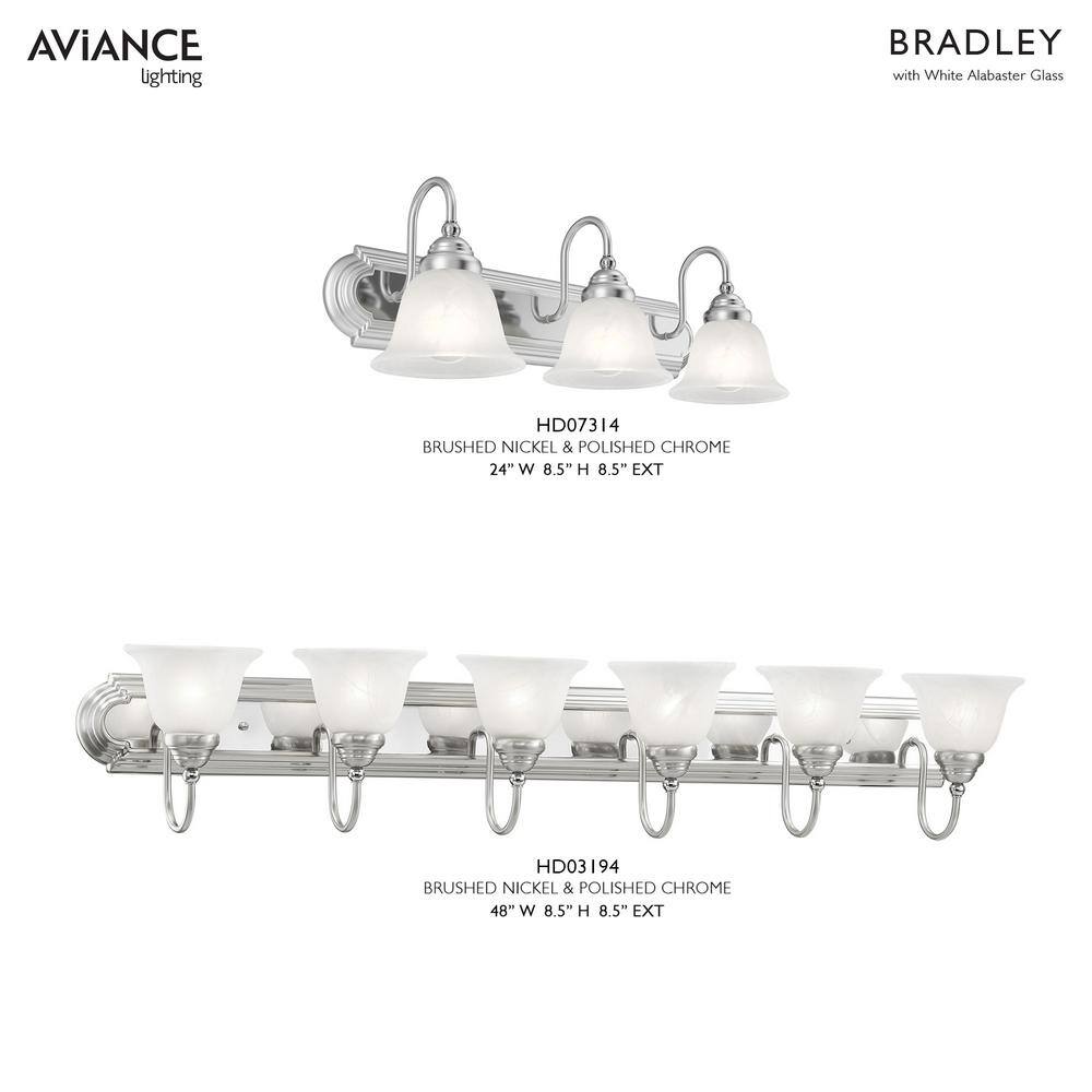 Belmont 48" Brushed Nickel and Chrome 6-Light Vanity Fixture