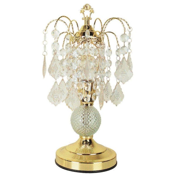 ORE International 15 in. Glass Touch Gold Accent Lamp