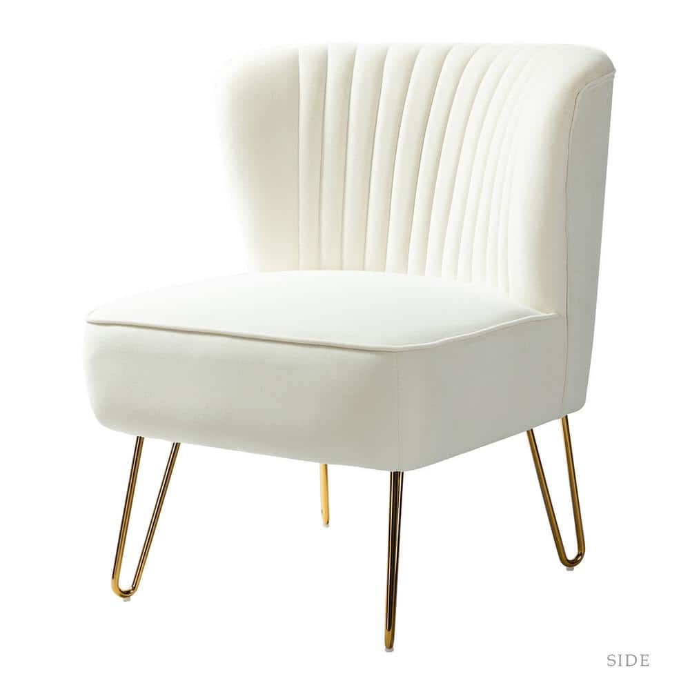 Alonzo Ivory Side Chair with Tufted Back