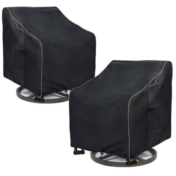 Unbranded Outdoor Patio Heavy Duty Waterproof Swivel Chair Cover, Rocking Chair Cover, 30 in. D x 34 in. W x 38.5 in. H, Black