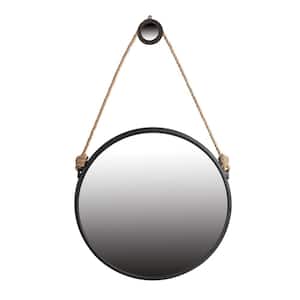 29.5 in. W x 29.5 in. H Round Framed Black Mirror for Bathroom, Bedroom, or Living Space