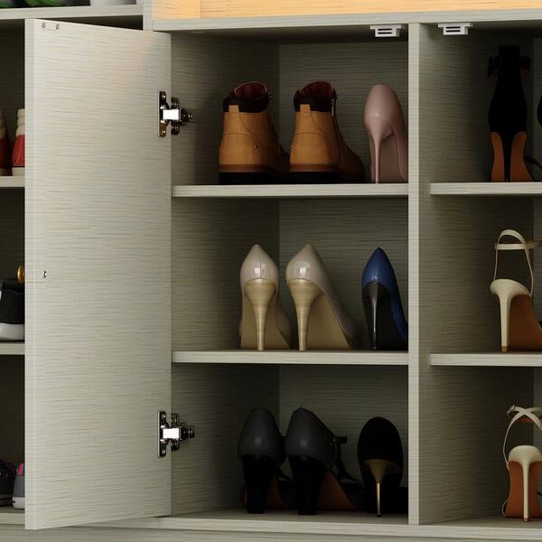 FUFU&GAGA Shoe Storage Cabinet Shoe Rack Organizer in Gray with