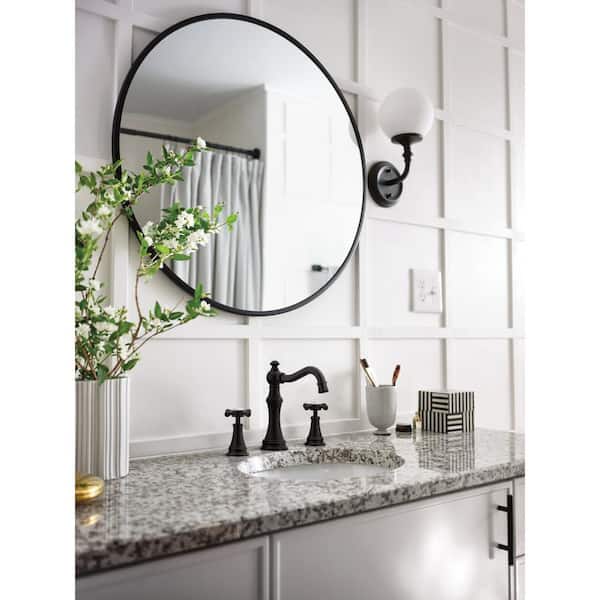 Weymouth 8 in. Widespread 2-Handle High-Arc Bathroom Faucet Trim Kit in Matte Black (Valve Not Included)