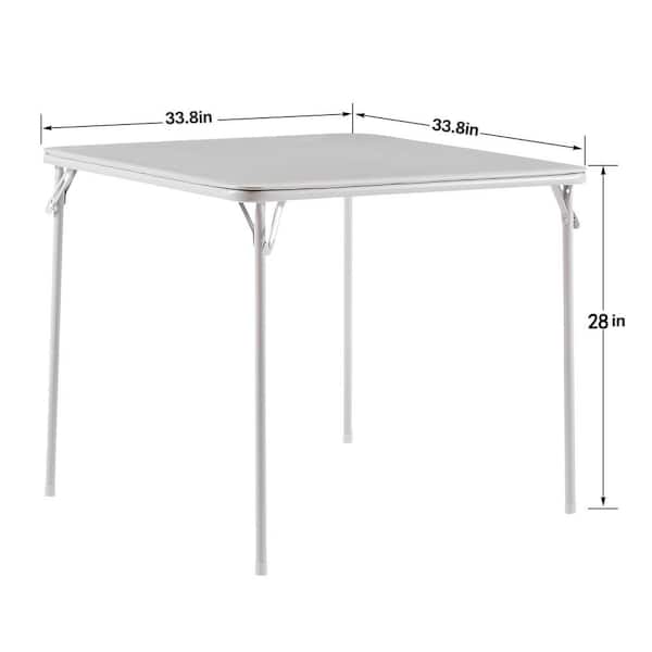 VECELO Folding Card Table 33.8 in. Portable Square Gray Metal Desk with Collapsible Legs and Vinyl Upholstery KHD XJM CFT01 GRAY The Home Depot