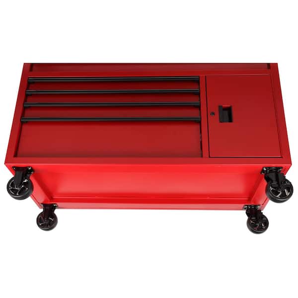 56 in. W 5-Drawer 1-Door, Deep Tool Chest Mobile Workbench in Matte Red with Hardwood Top 56 in. W 5-Drawer 1-Door, Deep Tool Chest Mobile Workbench in Matte Red with Hardwood Top