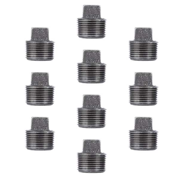 PIPE DECOR 3/4 in. x 1.5 in. Black Iron Plug (10-Pack)