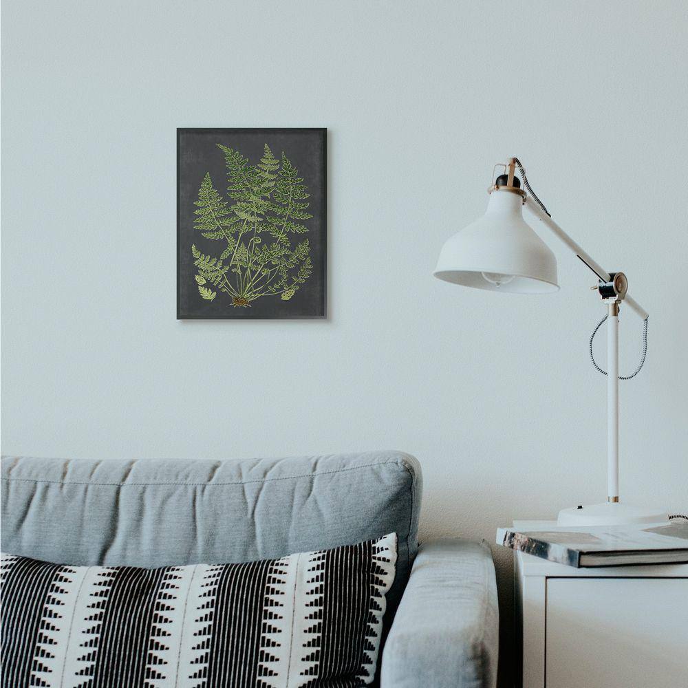 Botanical Green and Black Canvas Print with Ebony Frame