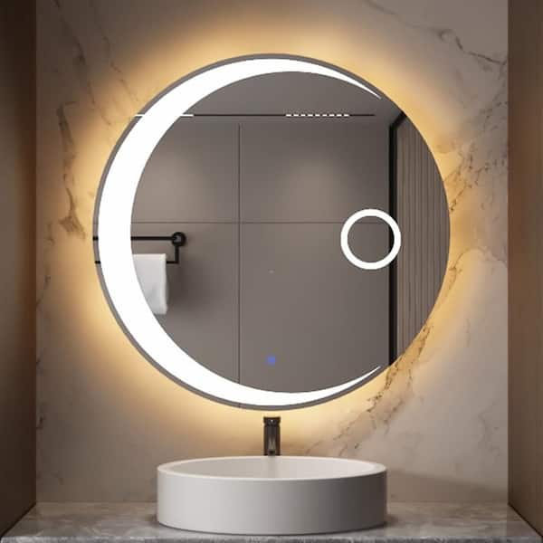 Blisstyle 23.6 in. W x 23.6 in. H Round Framless Mirror Wall Mirror Vanity Mirror