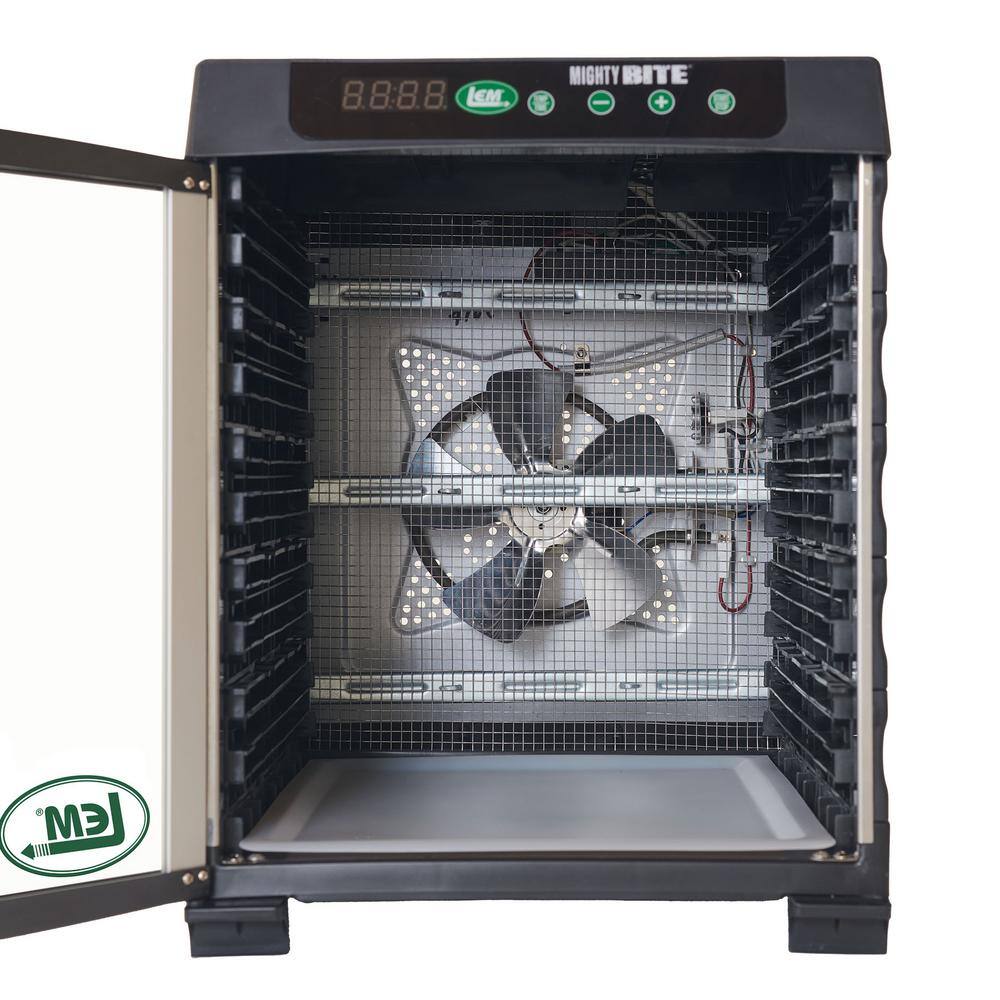 MightyBite 10-Tray Black Polypropylene Food Dehydrator with Digital Timer