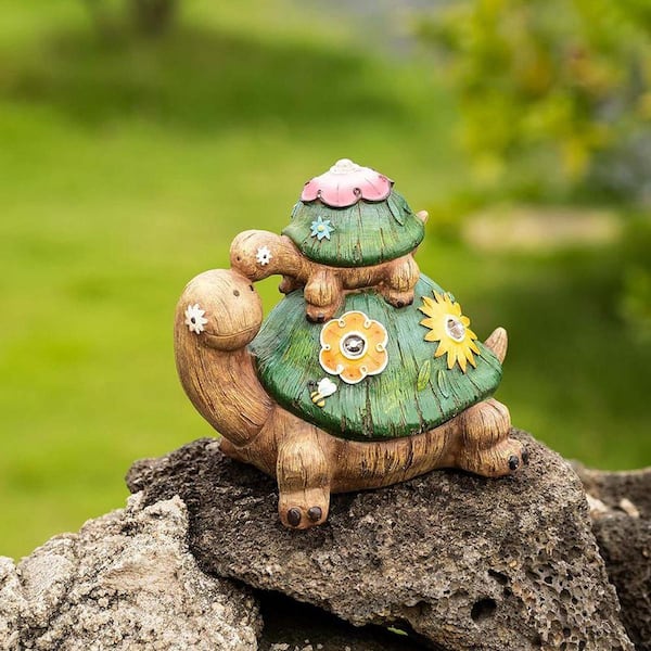 Resin Solar Turtle Garden Statue Z07LCH89Z7 - The Home Depot