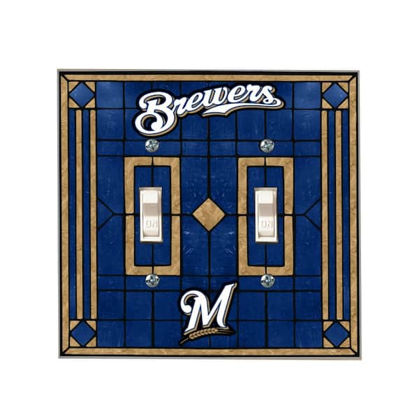 The Memory Company MLB Brewers 2-Gang 2 Duplex Dbl Lightswitch Cover ...