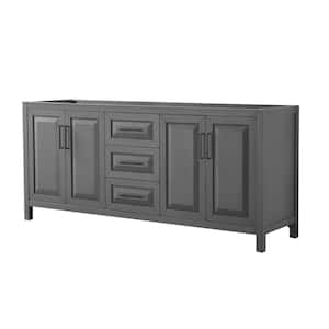 Daria 78.75 in. W x 21.5 in. D x 35 in. H Double Bath Vanity Cabinet without Top in Dark Gray