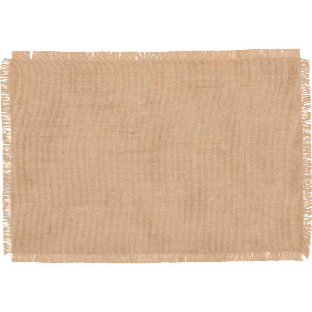 Natural Tan Jute Burlap Rectangular Placemats Set of 6