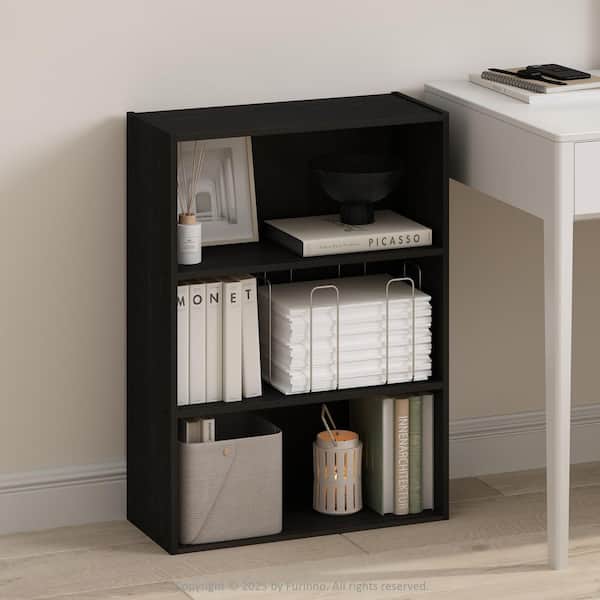 Furinno Simple 31.5 in. Tall Espresso Wood 3-Shelf Bookcase
