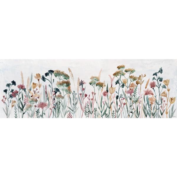 Unbranded "Pretty Wildflowers" by Parvez Taj Unframed Canvas Nature Art Print 20 in. x 60 in.