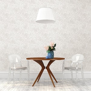 Celestial Taupe Floral Paper Strippable Wallpaper (Covers 56.4 sq. ft.)