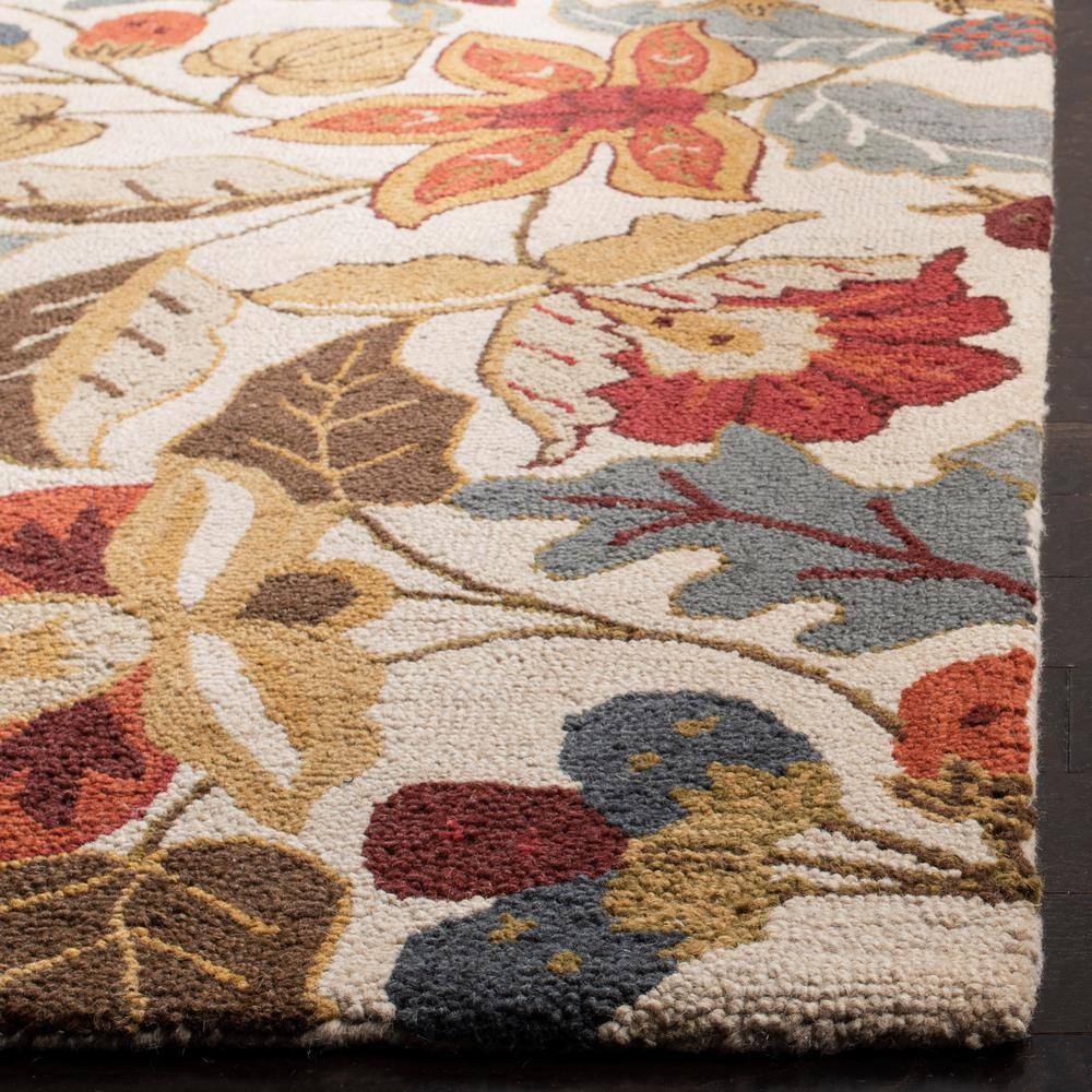 Elysian Ivory & Multicolor Floral Hand-Tufted Wool Rug - 6' x 9'