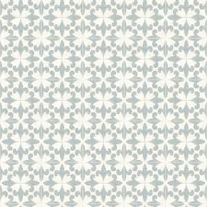 Remy Teal Fleur Tile Matte Pre-pasted Paper Wallpaper