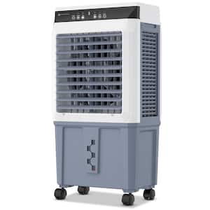 3300 CFM Portable Evaporative Air Cooler Fan Humidifier Indoor/Outdoor 3 Speed 11 Gal., White