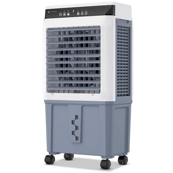 3300 CFM 3-Speed Portable Evaporative Air Cooler Fan Humidifier Indoor/Outdoor Up to 1800 sq. ft. White
