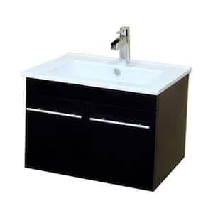 Jerez 25 in. W Single Vanity in Dark Espresso with Porcelain Vanity Top in White