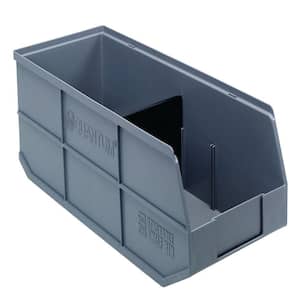 Stackable Shelf 20-Qt. Storage Tote in Gray (6-Pack)