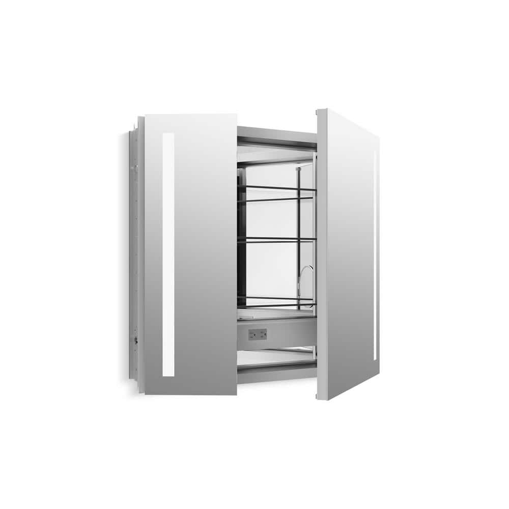 Verdera 34" x 30" Lighted Frameless Medicine Cabinet with Electrical Outlet