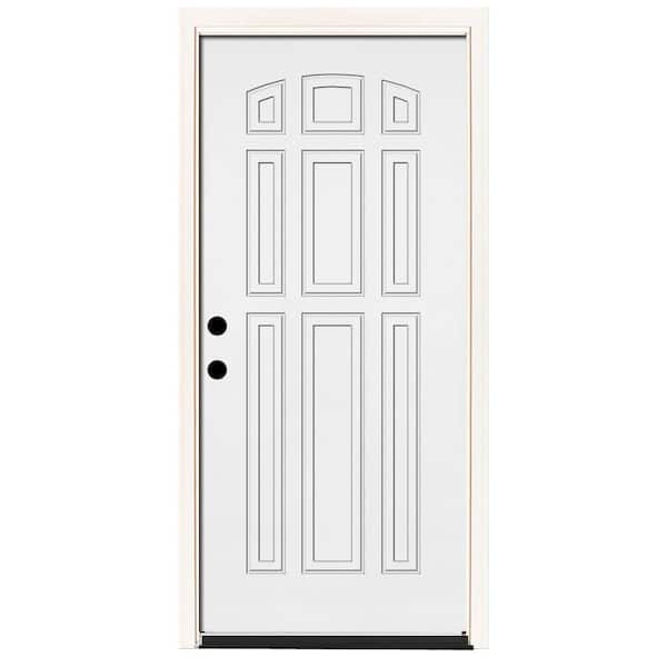 Steves & Sons 36 in. x 80 in. Premium 9-Panel Primed White Steel Prehung Front Door with 36 in. Right-Hand Inswing with 4 in. Wall