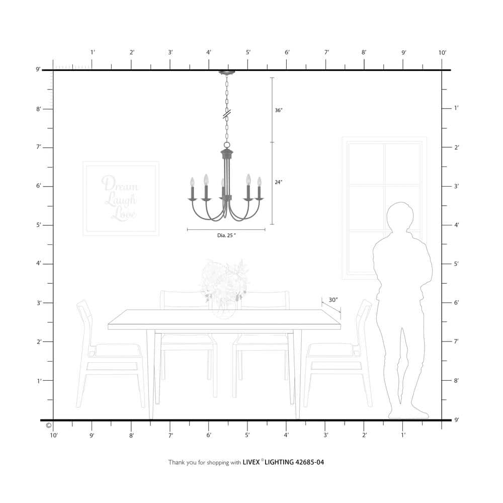 Estate Elegance 5-Light Black Crystal Chandelier