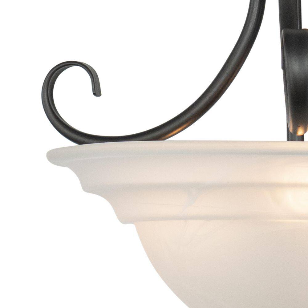 Babylon 14" Oil Burnished Bronze Semi-Flush Mount with White Alabaster Glass