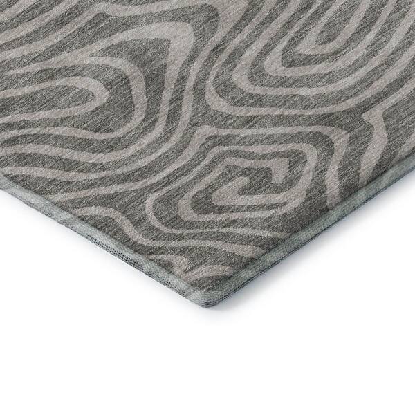 Mayfield Premium Machine Washable Abstract AMF1020 Taupe 10 ft. x 14 ft. Area Rug