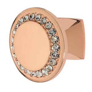 Isabel 1-1/4 in. Rose Gold with Crystal Cabinet Knob
