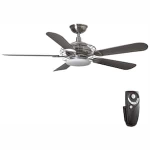 Vercelli 52 in. Integrated LED Indoor Brushed Nickel Ceiling Fan with Light Kit and Remote Control