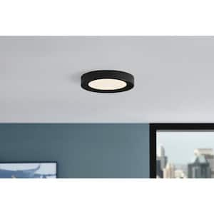 Calloway 11 in. Matte Black Integrated LED 5CCT Flush Mount