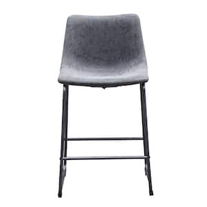 24 In. Charcoal Counter and Bar Stool (Set of 2)
