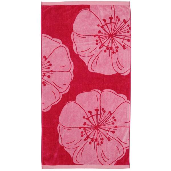 Mohawk Pink Flower 36 in. x 68 in. Beach Towel