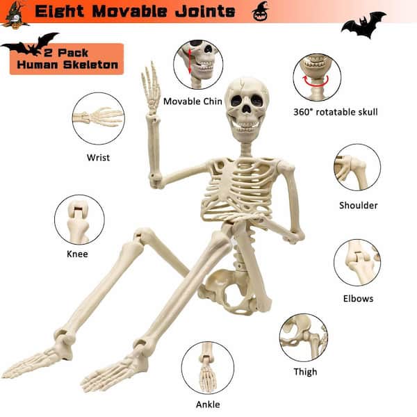 OGETFUUR 36 in. Garden Stake Skeleton with Full Body Posable