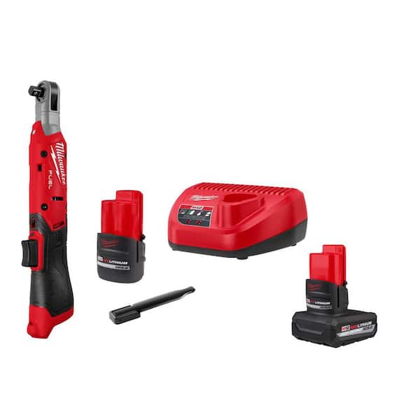 M12 FUEL 12V Lithium-Ion Compact 3/8 in. Cordless Ratchet Kit with Battery, Charger, Bag, & 5. 0Ah Battery