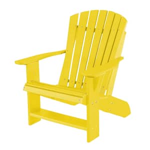 Heritage Lemon Yellow Plastic Outdoor Adirondack Chair