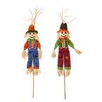 48 in. Scarecrow with Straw Face on Stick (Set of 2)