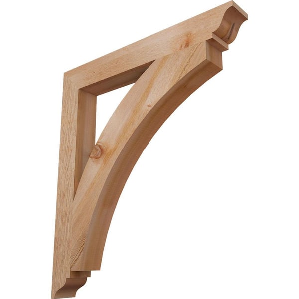 Ekena Millwork 4 in. x 36 in. x 32 in. Western Red Cedar Thorton Traditional Rough Sawn Bracket