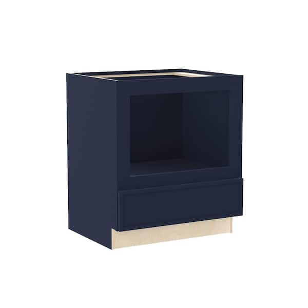 Home Decorators Collection Franklin 30 in. W x 24 in. D x 34.5 in. H Assembled Plywood Microwave Base Kitchen Cabinet Vessel Blue with Soft Close