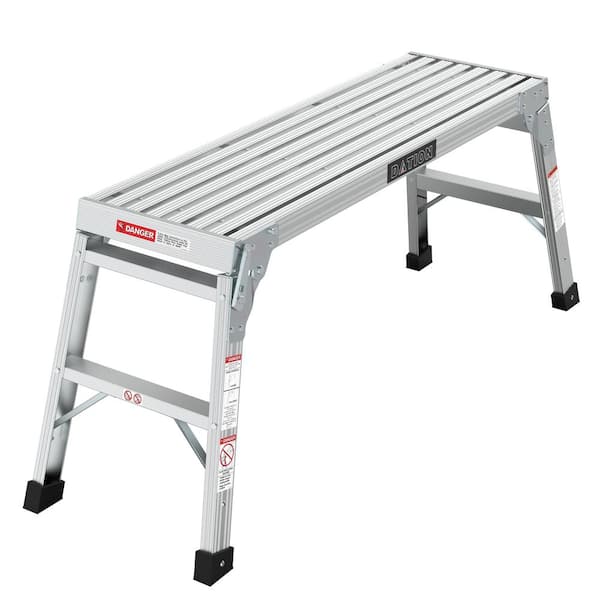 WELLFOR 1-Step Heavy-Duty Aluminum Folding Step Stool, 225 lbs. Folding Step Ladder