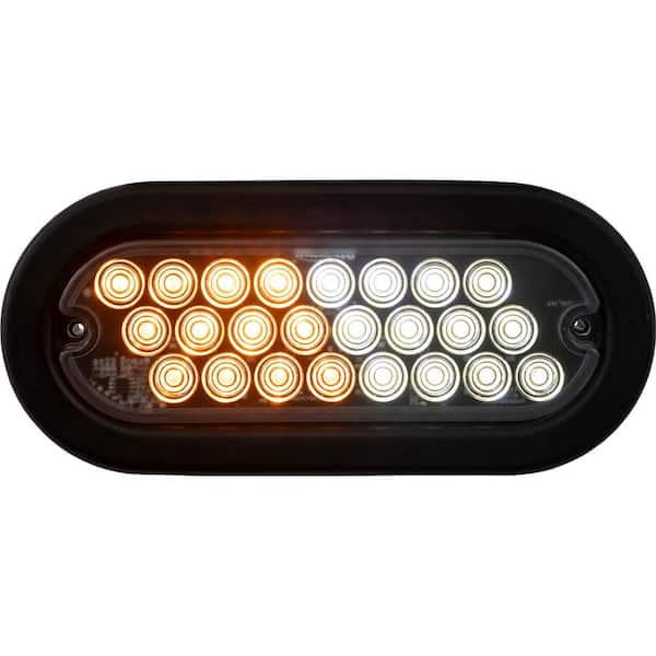 6 Inch Quad Flash Oval Recessed Strobe Light-Amber/Clear