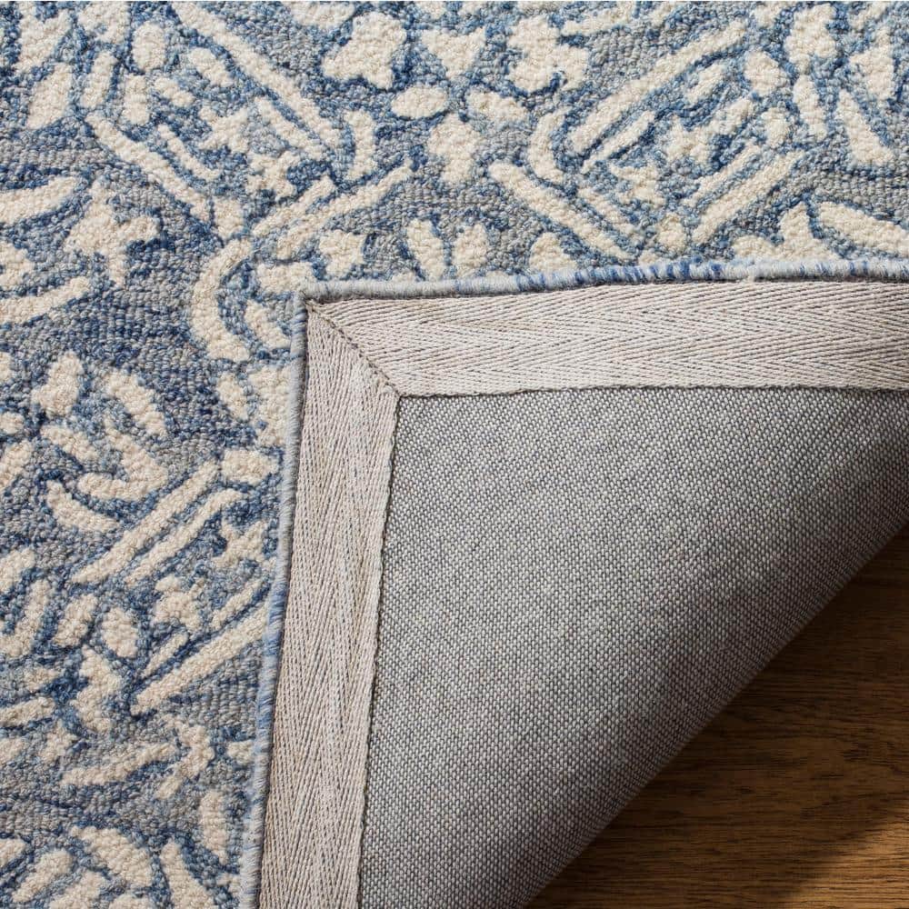 Hand-Tufted Artisan Blue Wool Rug 24" x 4"