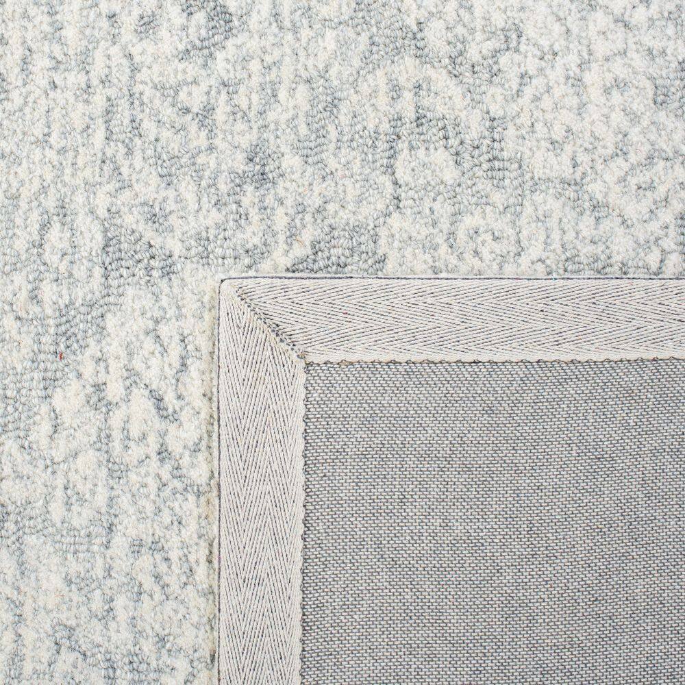 Light Gray Floral Hand-Tufted Wool Runner Rug
